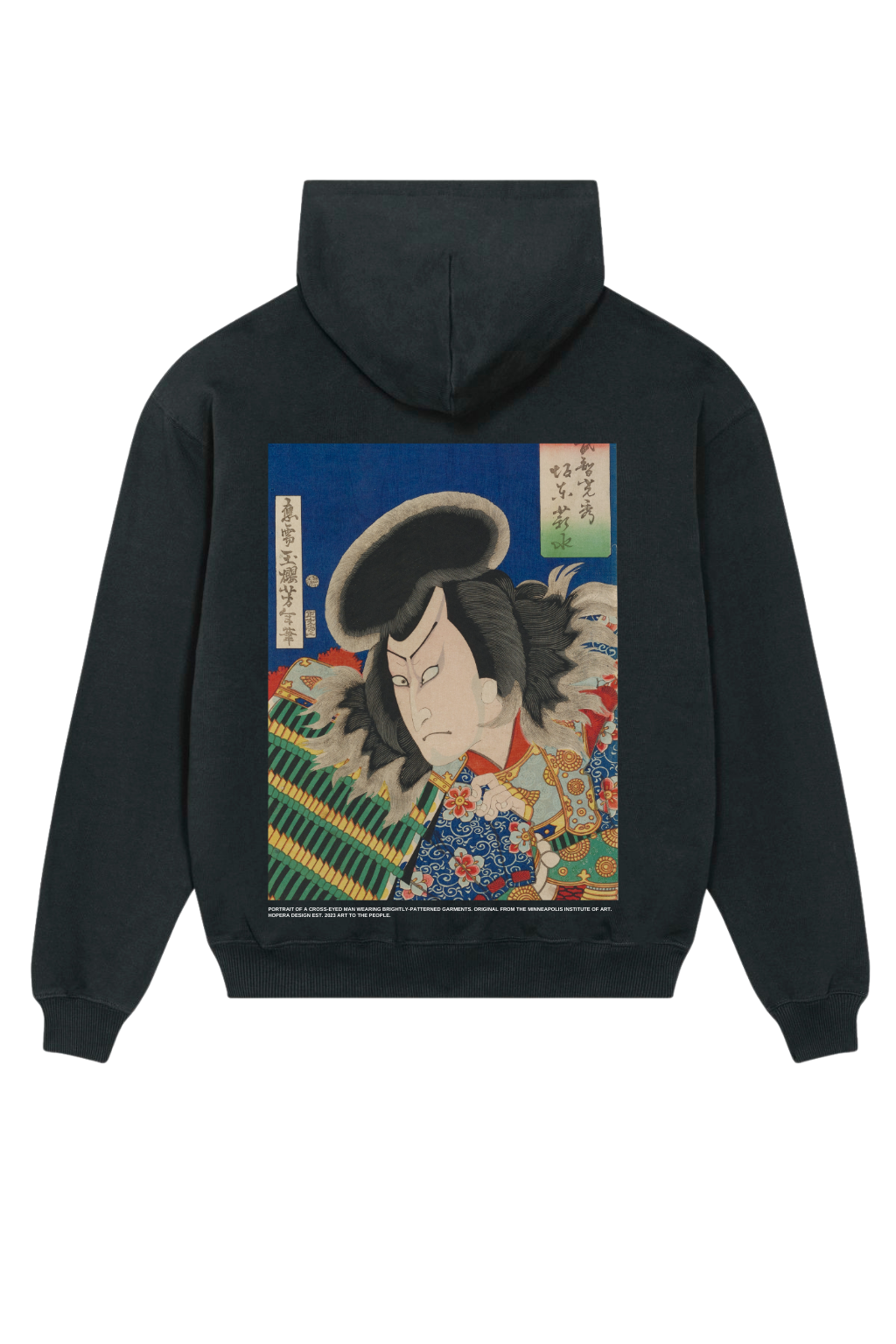 HOPERA Cross-Eyed Man heavyweight hoodie met Japanse kunstprint