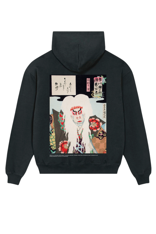 HOPERA Lion Mask heavyweight hoodie met Japanse kunstprint