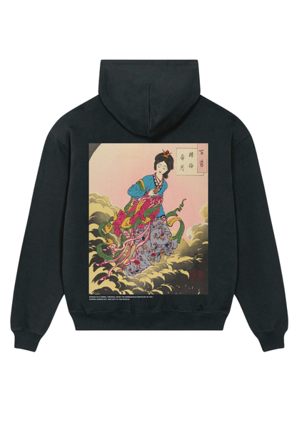 HOPERA Flowing Draperies heavyweight hoodie met Japanse kunst