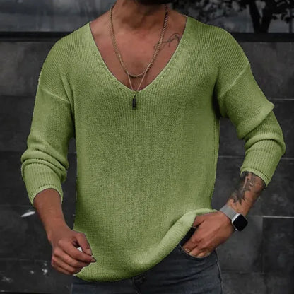Slim Fit Ribgebreid V-Hals Shirt - Parsido